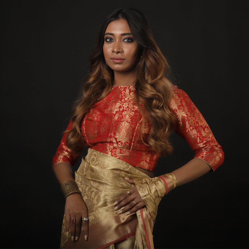 Baize And Golden Mugha Banarasi