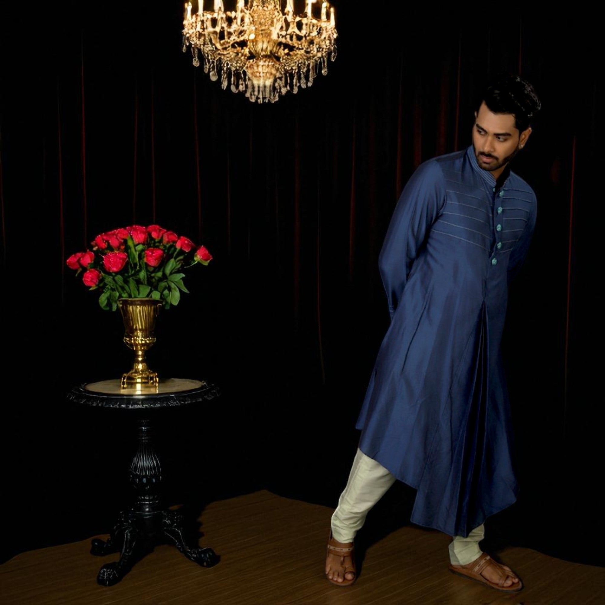 Blue Asyemetric Kurta Set