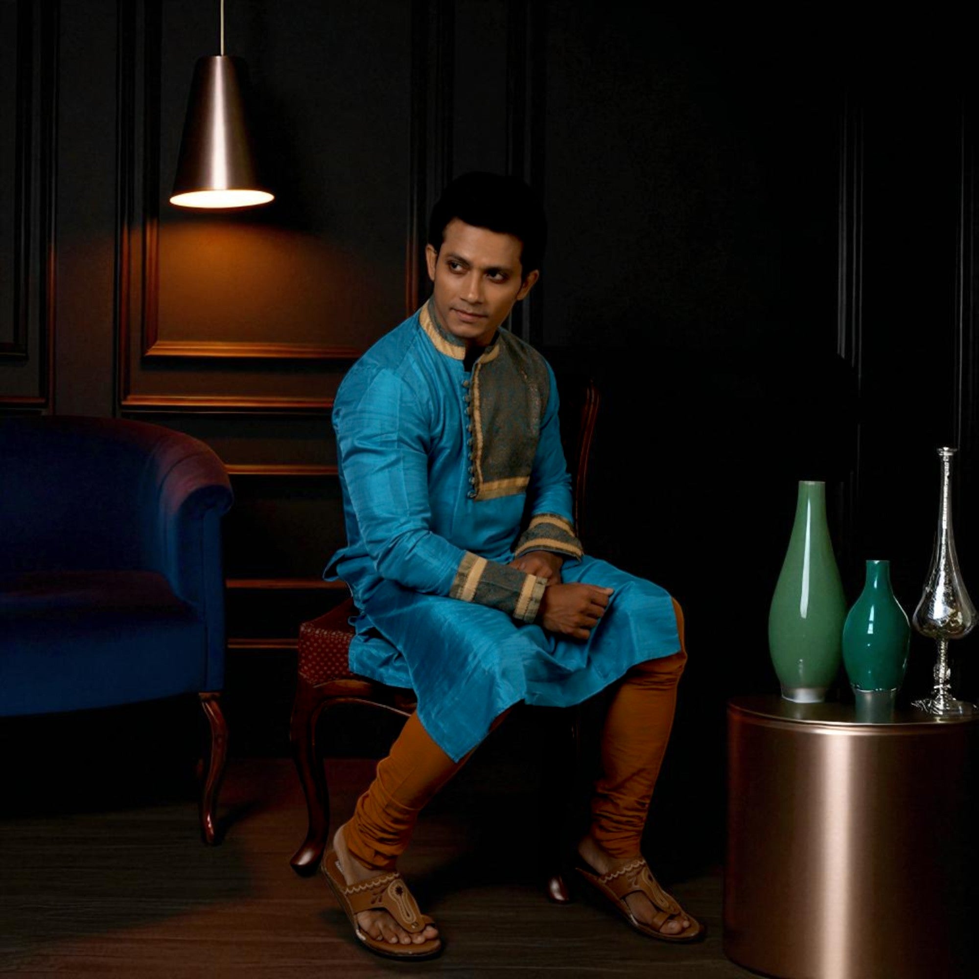 Firrozi Raw Silk Kurta Set