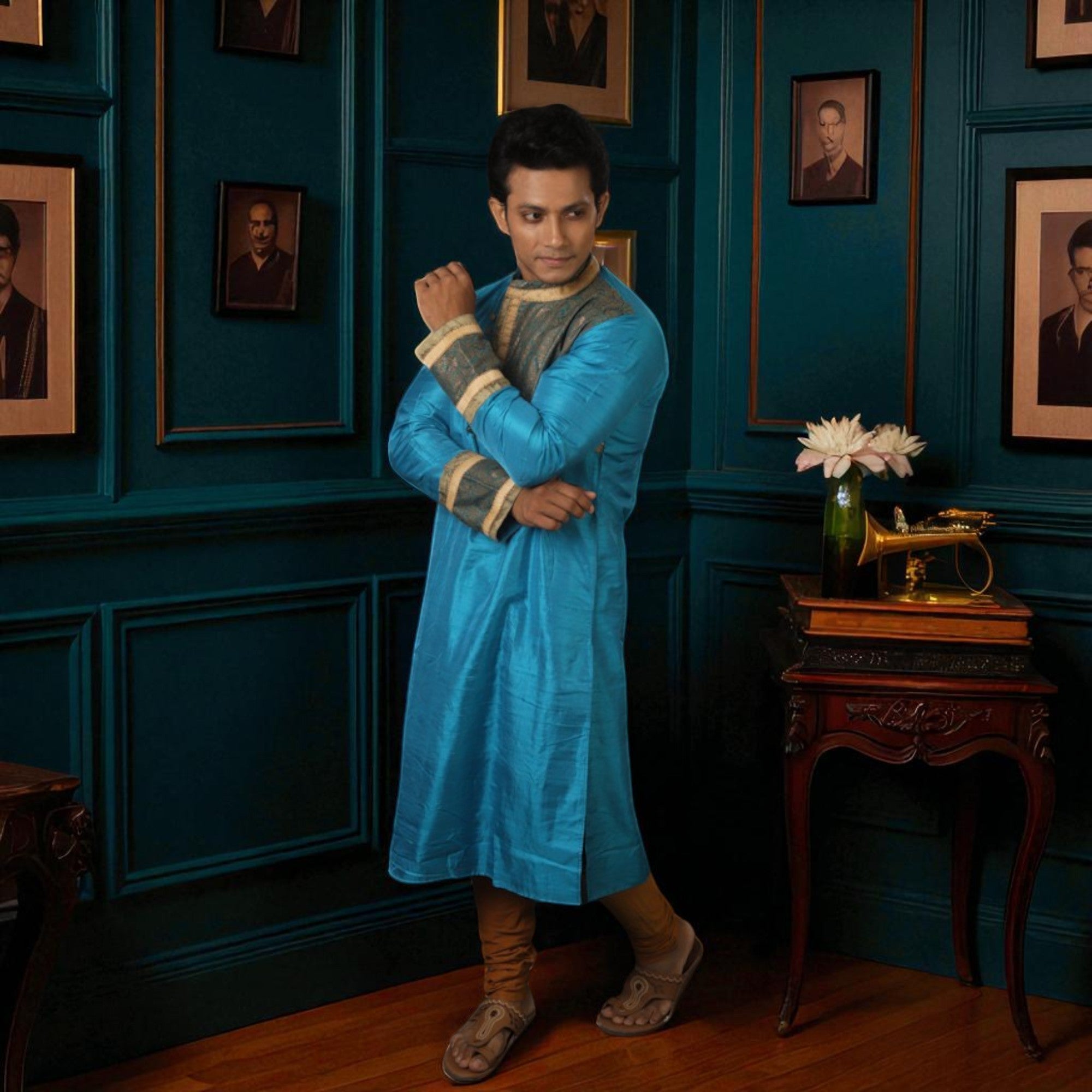 Firrozi Raw Silk Kurta Set