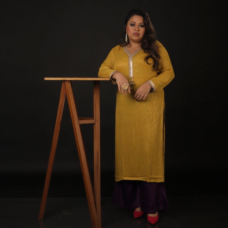 Gorgette Sequence Kurta Set