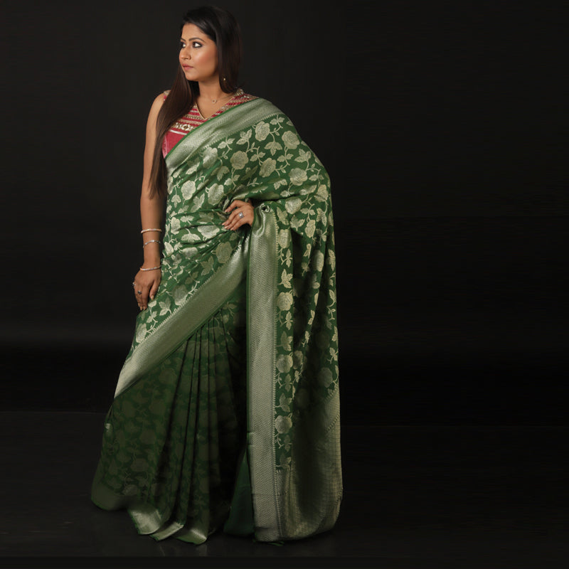 Green Pure Khaddi Banarasi