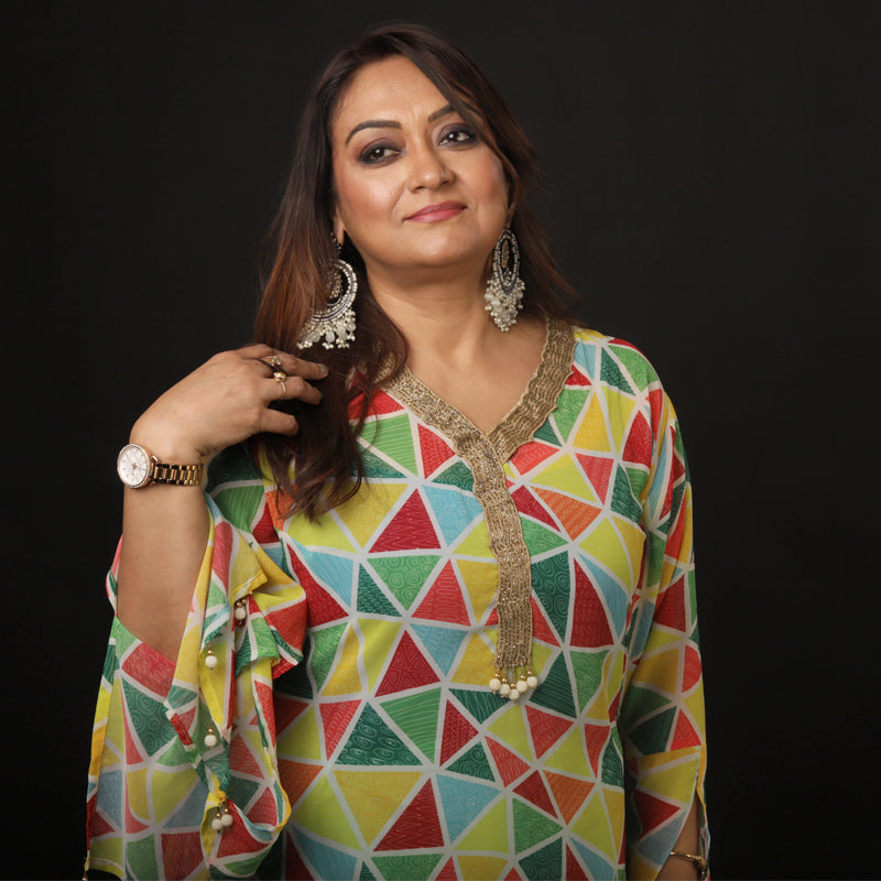 Kaftan Style Kurti With Set