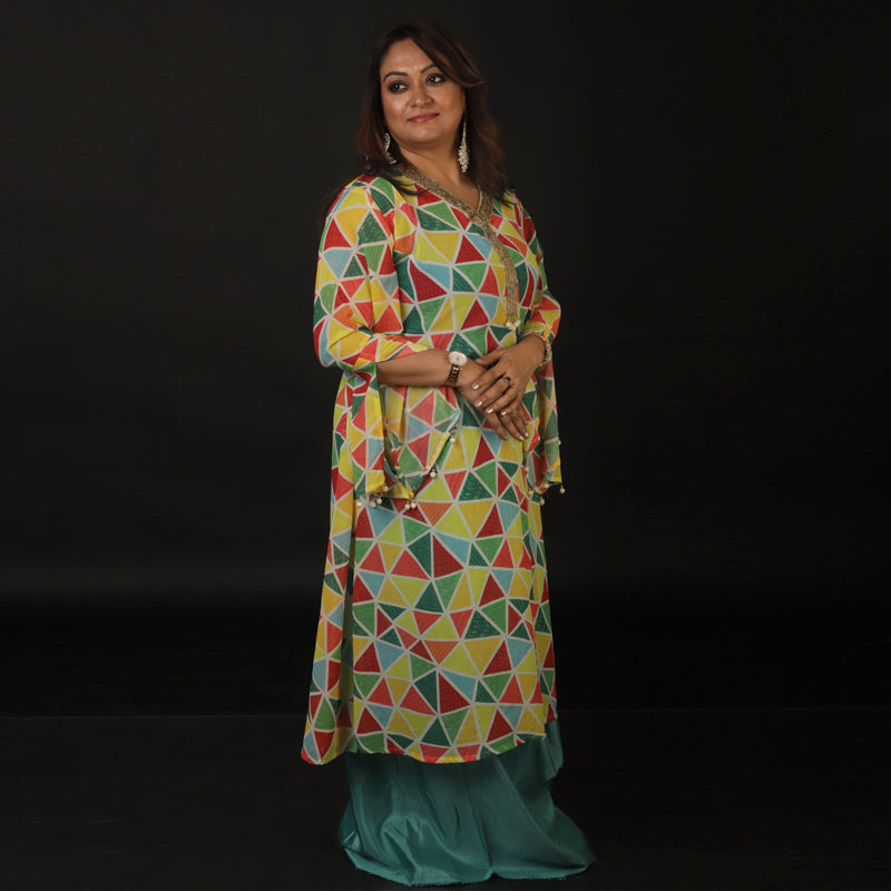 Kaftan Style Kurti With Set
