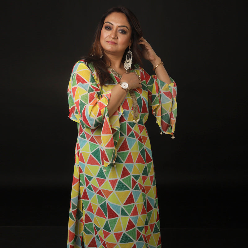 Kaftan Style Kurti With Set