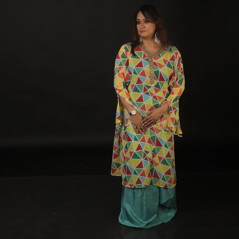 Kaftan Style Kurti With Set