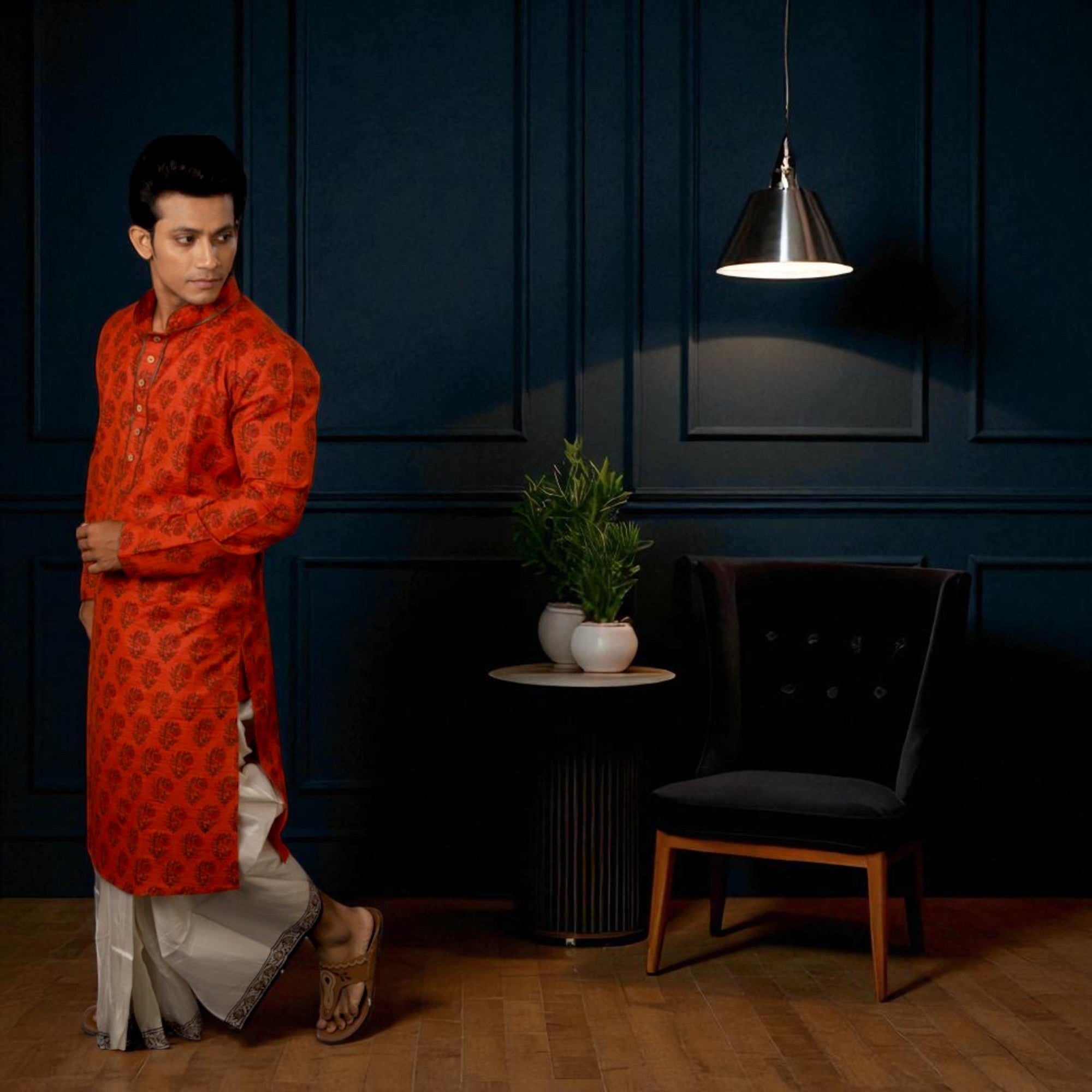 Kamalkari Kurta And Dhuti Set