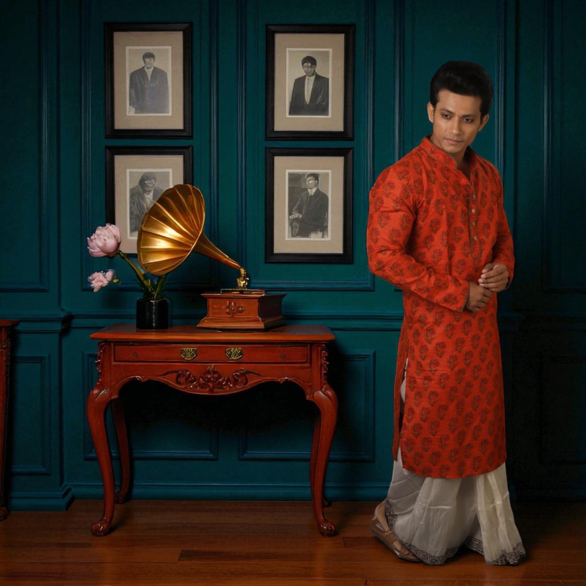 Kamalkari Kurta And Dhuti Set
