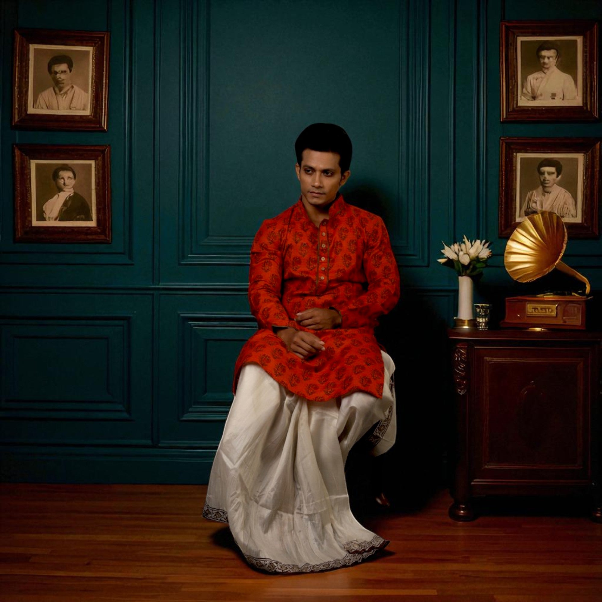 Kamalkari Kurta And Dhuti Set
