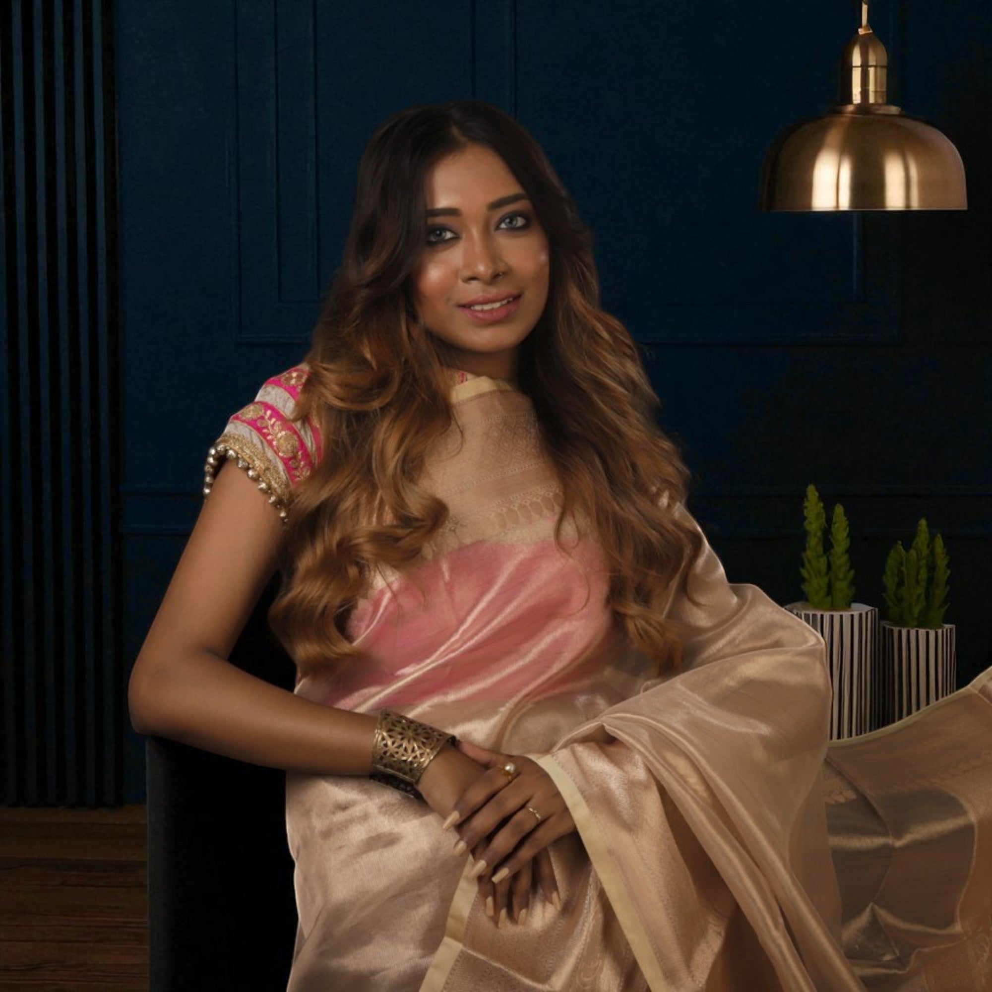 Rose Gold Tissue Banarasi