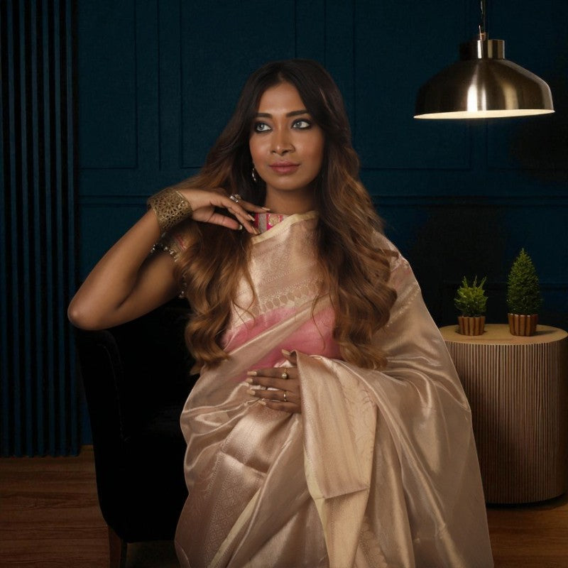 Rose Gold Tissue Banarasi