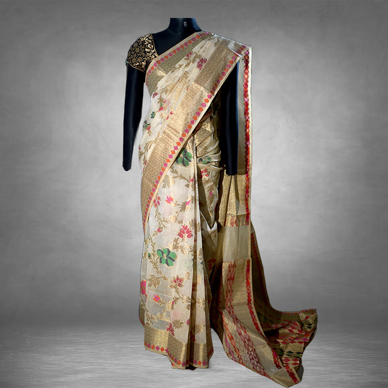 Cotton Muga Banarasi Saree