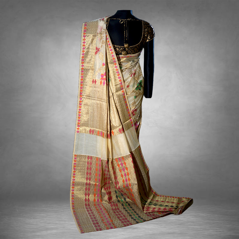 Cotton Muga Banarasi Saree
