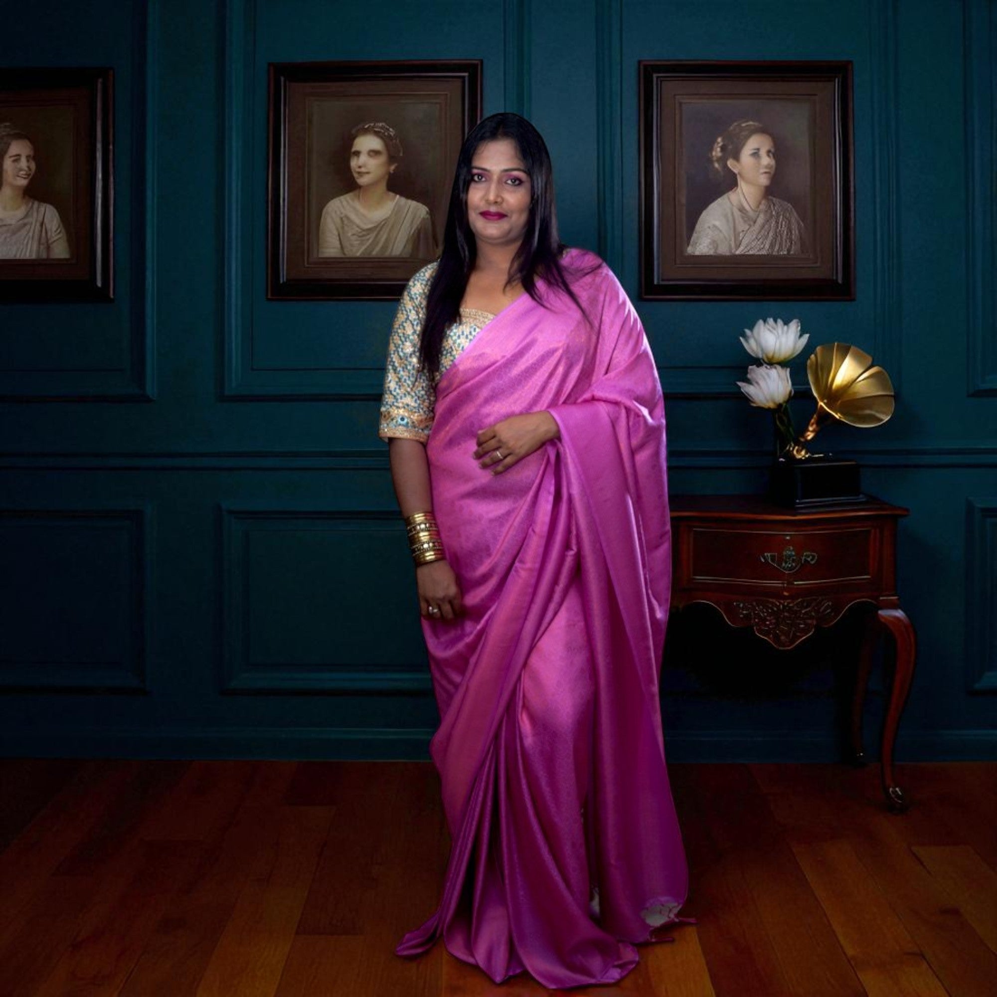 Mulberry Brocket Saree