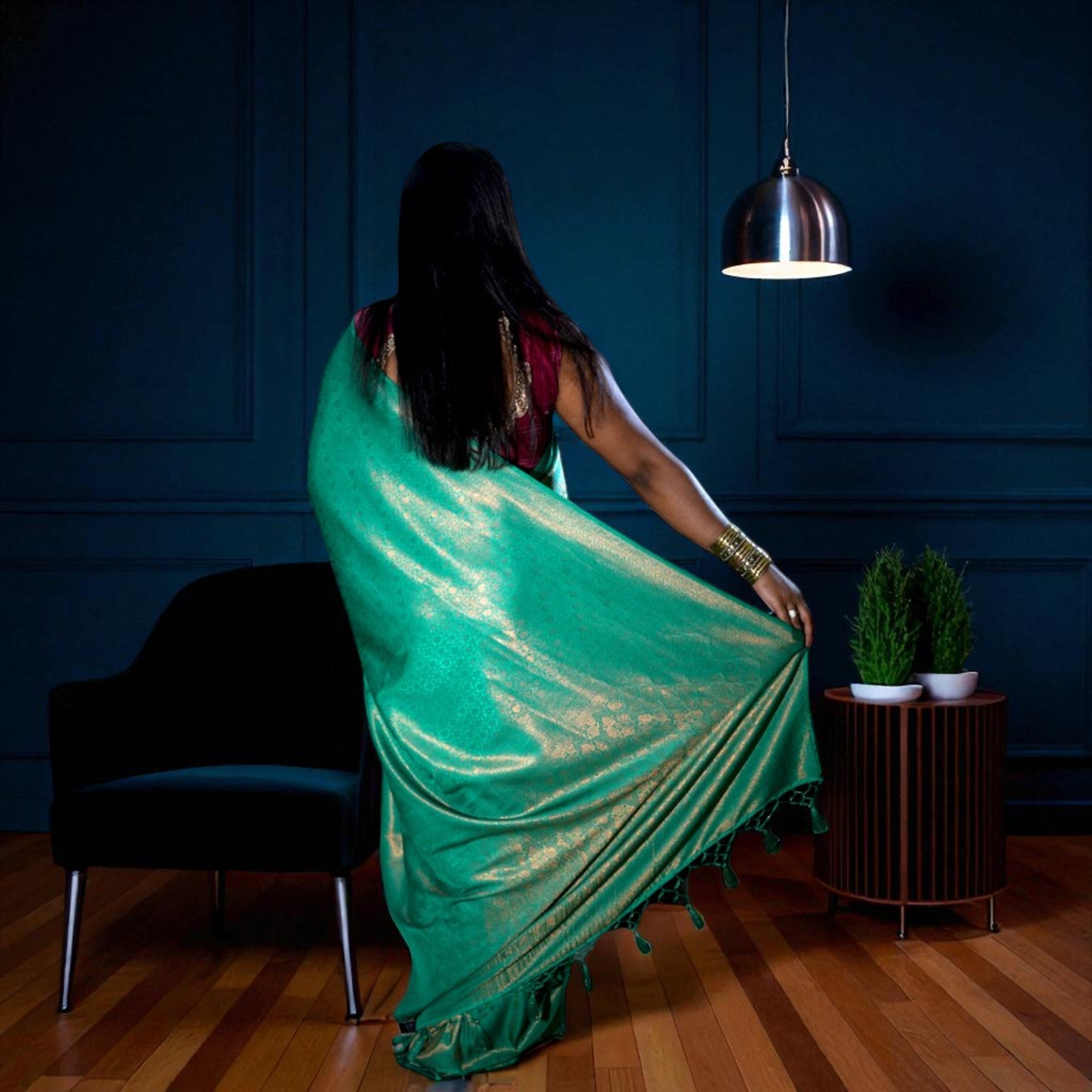 Mulberry Brocket Saree