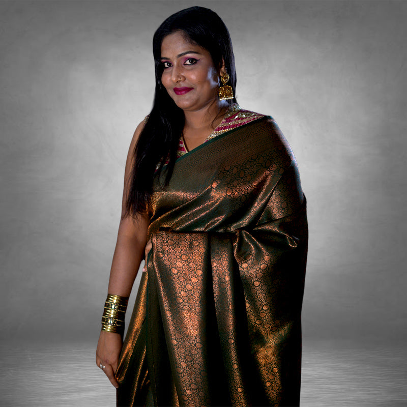 Mulberry Brocket Saree