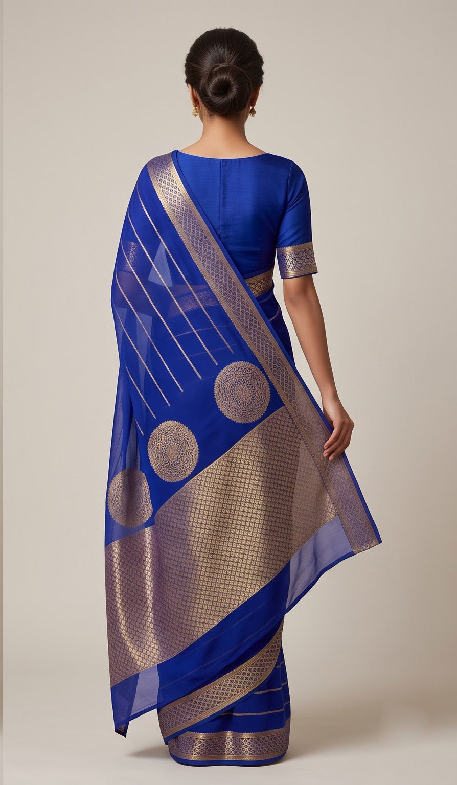 Royal Blue Cora Silk Saree