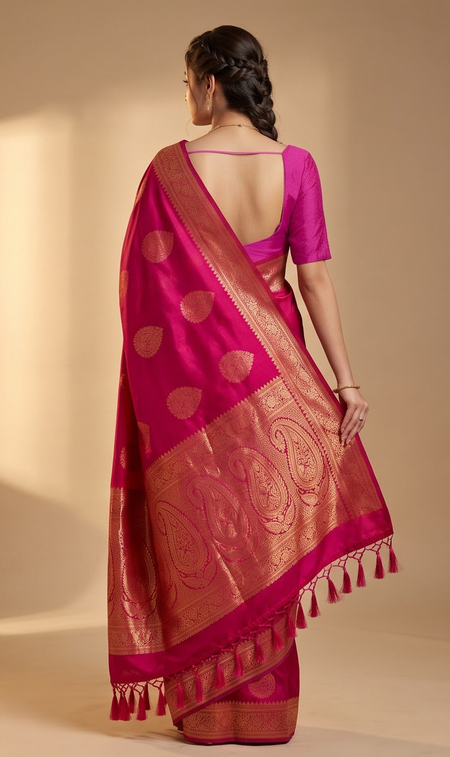 Raw Silk Zari Buta Saree