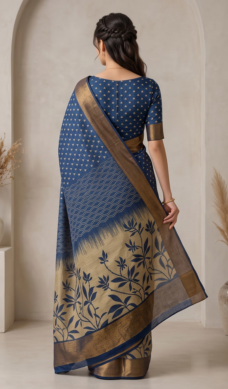 Azrak Botanical Style Saree