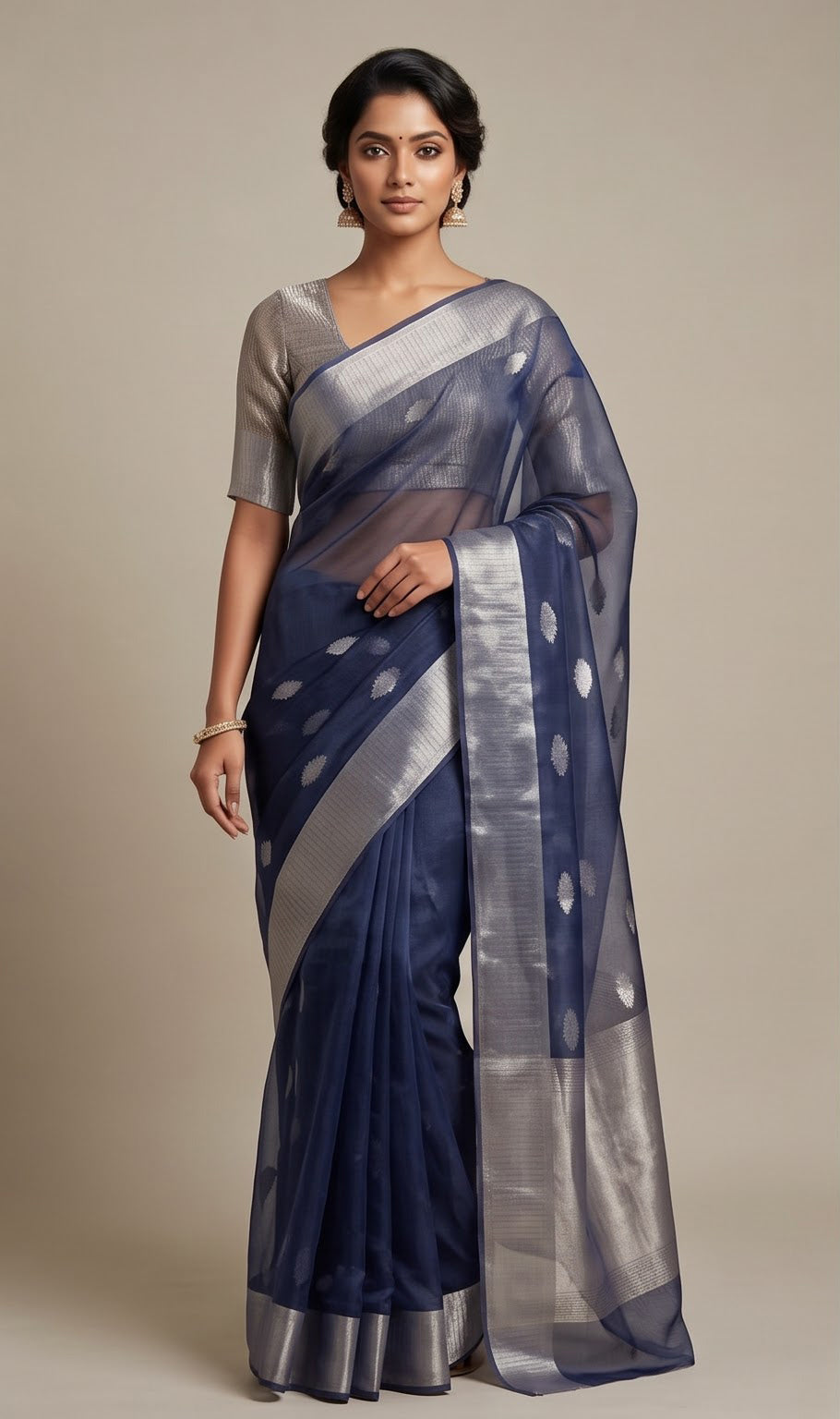 Tissue Zari Buta Saree