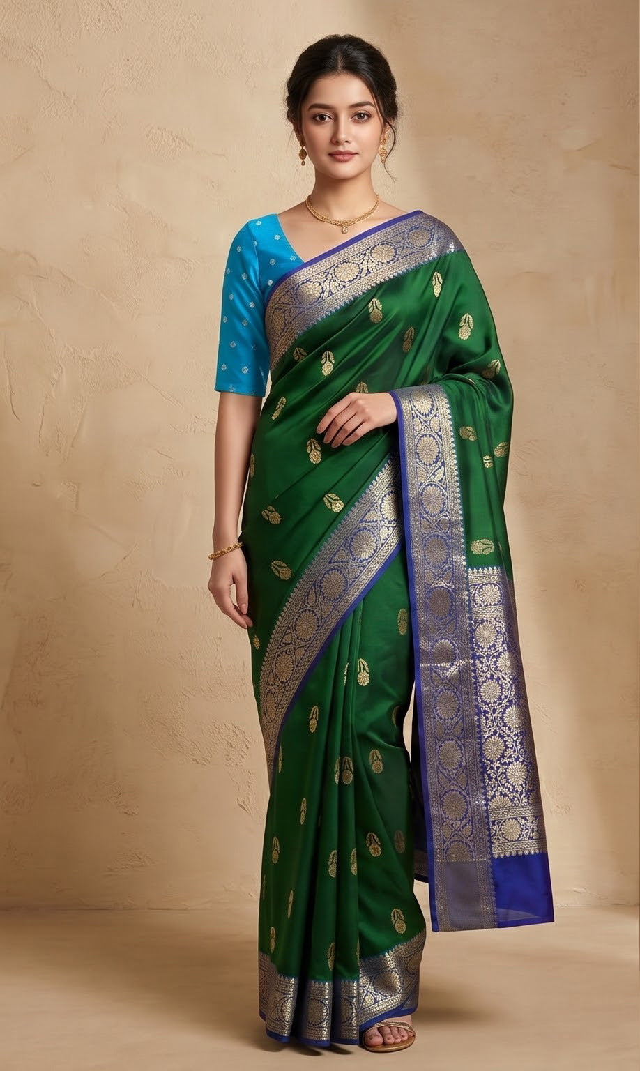 Emarald Green Cora Silk Saree