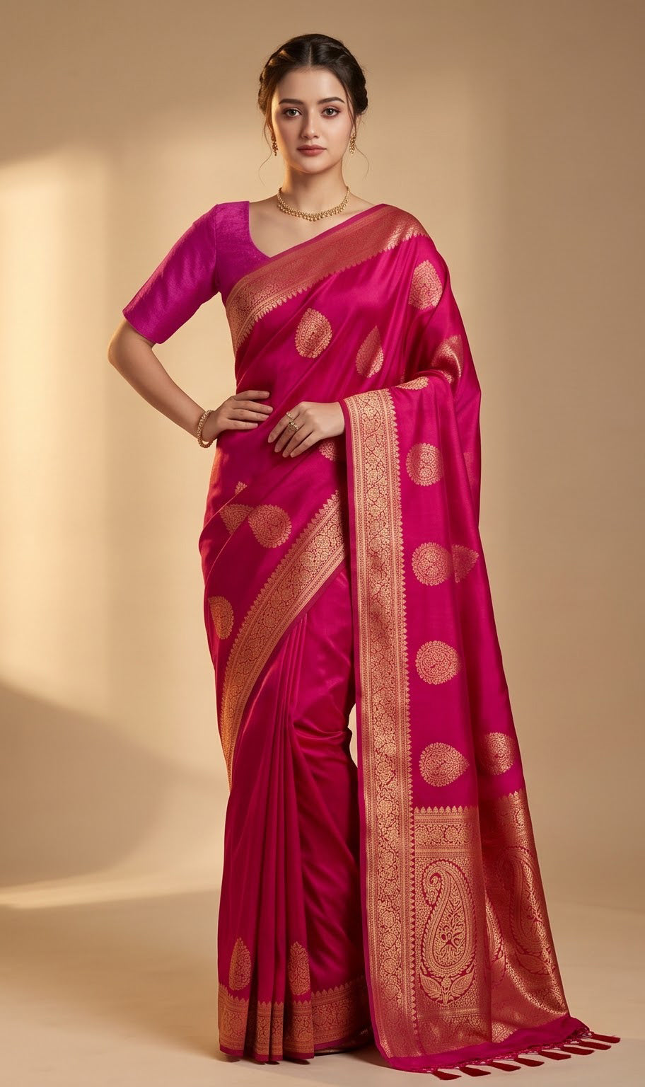Raw Silk Zari Buta Saree