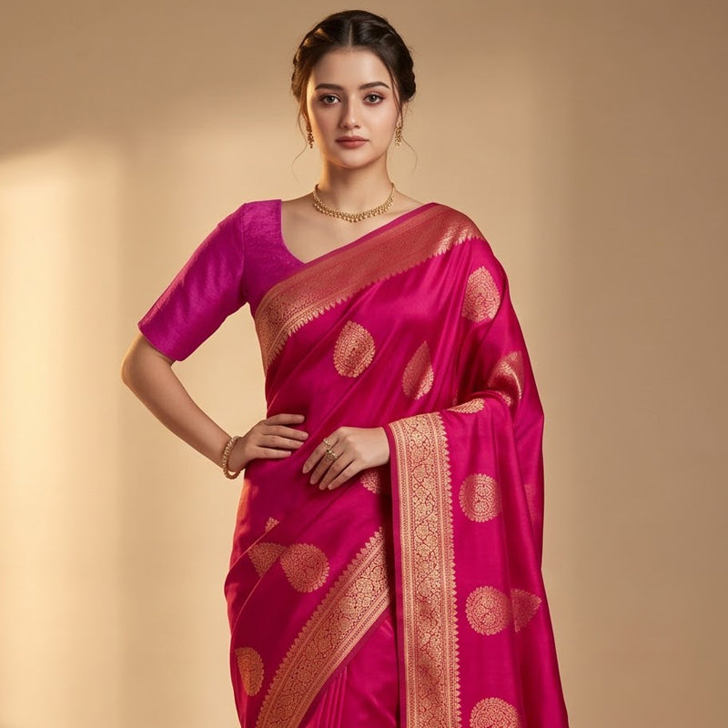 Raw Silk Zari Buta Saree