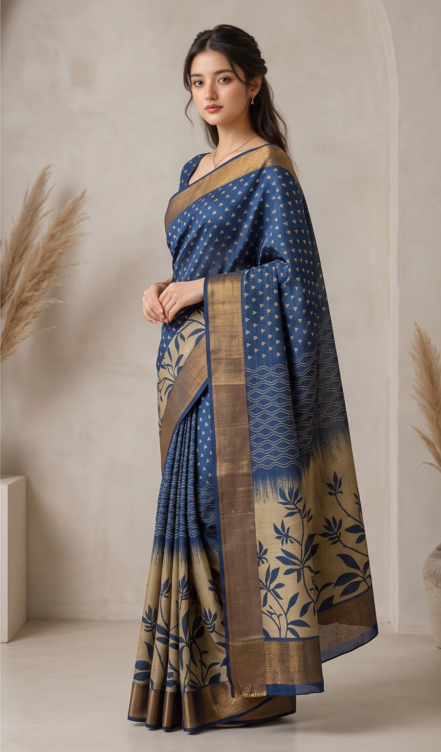 Azrak Botanical Style Saree