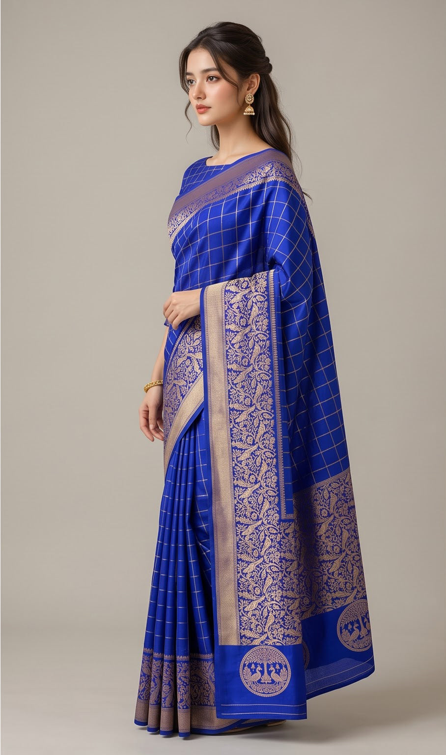 Royal Blue Raw Mango Silk Saree