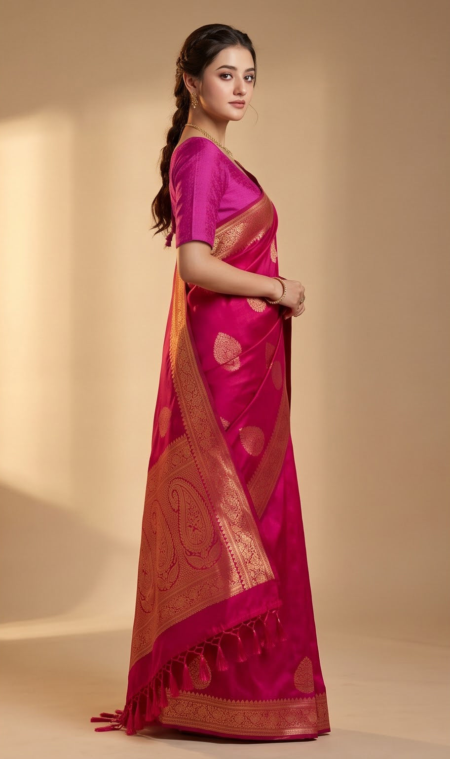Raw Silk Zari Buta Saree